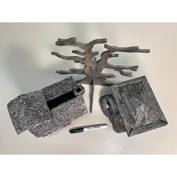 Creepy Halloween Houses + Haunted Tree Cutout - Handcrafted VTG Fall Party Decor - Picture 6 of 7